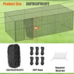 RIIFRILY Heavy Duty Baseball Batting Cage Nets,ONLY NET,45#Baseball and Softball Cage Netting,35'/55' Fits Backyard or Team Training - Image 4