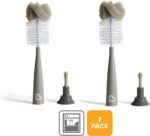 Munchkin 2 Pack Modern Sponge Baby Brushes for Baby Bottles | Grey - Image 4