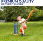 Powerplay Plastic Cricket Set Size 1 for Kids, Lightweight Ball, Stumps & Bat – Fun Outdoor Cricket Set - Image 4