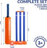 Powerplay Plastic Cricket Set Size 1 for Kids, Lightweight Ball, Stumps & Bat – Fun Outdoor Cricket Set - Image 5