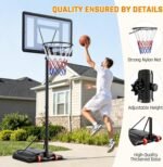 Yaheetech Outdoor Adjustable Basketball Stand, Portable Basketball Hoop Net System on Wheels - Image 5