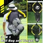 Happy Jump 3-in-1 Football Target Net and Portable Ball Bag, Easy to Attach Soccer Training Equipment with Upgraded Metal Tubes for Accuracy Practice - Image 7