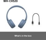 Sony WH-CH520 Wireless Bluetooth On-Ear Headphones, Lightweight Design, Up to 50hr Battery Life, Quick Charge, EQ, Clear Call Quality, iOS & Android - Blue - Image 5