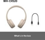 Sony WH-CH520 Wireless Bluetooth On-Ear Headphones, Lightweight Design, Up to 50hr Battery Life, Quick Charge, EQ, Clear Call Quality, iOS & Android - Beige - Image 5