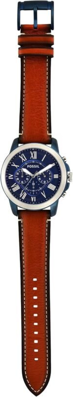 FOSSIL Grant Watch for Men, Quartz Chronograph Movement with Leather and Stainless Steel Strap - Image 5