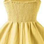 duxyoz Girl's Summer Dresses Spaghetti Strap Swing Pleated Cotton Dress Tween Kids Flowy Front Ruched Boho Beach Casual Midi Sundress for Princess Birthday Party Wedding Prom Gown - Image 5