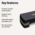 Amazon Basics Aerobic Exercise Step Platform, Adjustable Workout Stepper At Home, 68.58cm, Black/Grey - Image 3