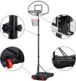 Yaheetech Portable Basketball Hoop, Height Adjustable 1.59-2.14m, Red/Black | Free Standing Basketball Hoop and Stand for Kid Adult Youth, Outside Indoor Garden, Water/Sand Filled Base, Easy Moving - Image 6