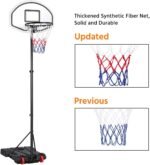 Yaheetech Portable Basketball Hoop, Height Adjustable 1.59-2.14m, Red/Black | Free Standing Basketball Hoop and Stand for Kid Adult Youth, Outside Indoor Garden, Water/Sand Filled Base, Easy Moving - Image 9