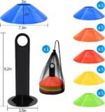 25/50/100/200 Pack Disc Cones, Agility Soccer Cones with Carry Bag and Holder, Soccer Cones for Sports Training, Football, Soccer, Basketball, Coaching, Practice Equipment, 5 Color - Image 3