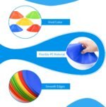 25/50/100/200 Pack Disc Cones, Agility Soccer Cones with Carry Bag and Holder, Soccer Cones for Sports Training, Football, Soccer, Basketball, Coaching, Practice Equipment, 5 Color - Image 4