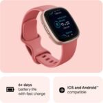 Fitbit Versa 4 Fitness Smartwatch With Built-in GPS And Up To 6 Days Battery Life - Compatible With IOS 15 Or Higher & Android OS 9.0 Or Higher, Pink Sand / Copper Rose Aluminium - Image 3