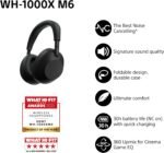 SONY WH-1000XM6 Flagship Noise Cancelling Over-Ear Wireless Bluetooth Headphones, Signature Hi-Res Sound, Comfort, Foldable Design, Durable Case, 30 HR Battery NC On, iOS & Android – Black - Image 3