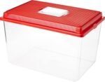 Ferplast Plastic Container for Small Animals GEO EXTRA LARGE Aquarium Tank 11 L for Fishes Terrarium Turtles Insects, Sturdy Plastic, Ventilation Grills, 35,6 x 23,4 x h 22,8 cm Red - Image 2