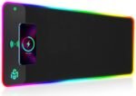 GIM Wireless Charging RGB Gaming Mouse Pad 15W, LED Mouse Mat 800x300x4MM, 10 Light Modes Extra Large Mousepad Non-Slip Rubber Base Computer Keyboard Mat for Gaming, MacBook, PC, Laptop, Desk - Image 2