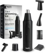 Keplin 7-in-1 Grooming Kit for Men & Women – Multi-Purpose Precision Trimmer with 3 Interchangeable Heads, Dual-Edge Blades, Professional Painless Eyebrow and Facial Hair Trimmer, Easy Clean - Black - Image 2