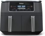 Ninja DZ201 Foodi 6-in-1 2-Basket Air Fryer with DualZone Technology, 8-Quart Capacity, and a Dark Grey Stainless Finish - Image 2