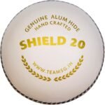 SG Cricket Shield 20 Premium Leather Ball (White & Red Color) - Image 2