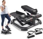Sunny Health & Fitness Mini Stair Stepper w/Resistance Bands for Home Gym | Full Body Cardio, Hydraulic Resistance, LCD Meter, No Assembly, Resistance Bands, 135-180 kg Capacity, SunnyFit App - Image 2