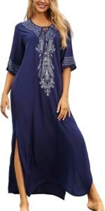 Women Roomy Nightgown Long Loungewear Cardigan Kimono Beach Dress Bikini Cover ups Tops - Image 2
